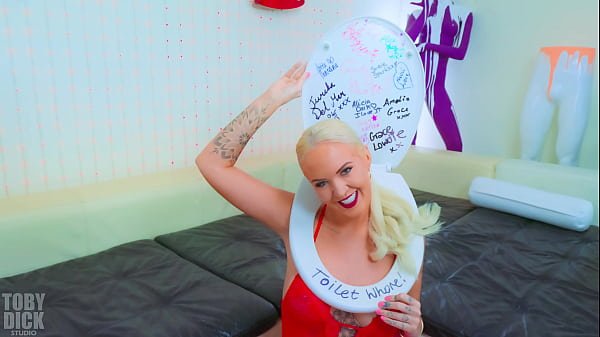 Gigi Patsy – hot bitch TOILET WHORE piss-drinking slut SPEWS on the cock and his ass for her to eat